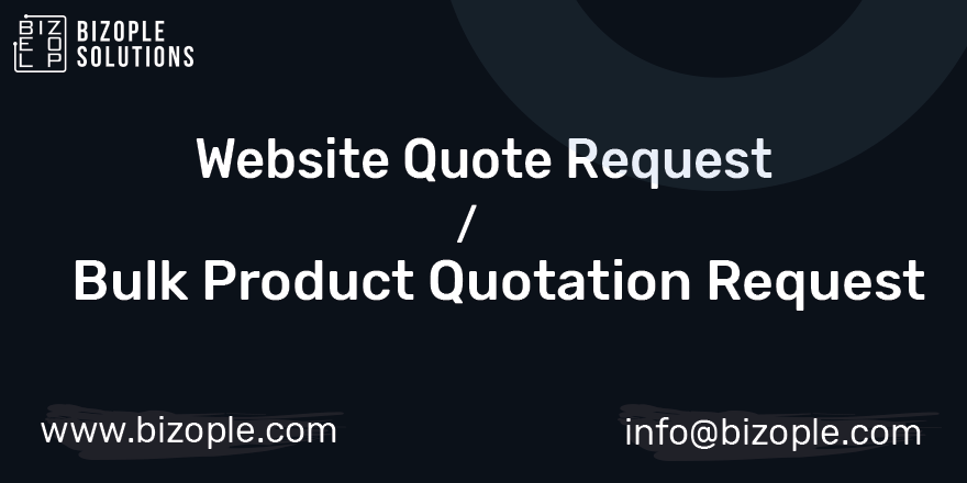 Website Quote Request / Bulk Product Quotation