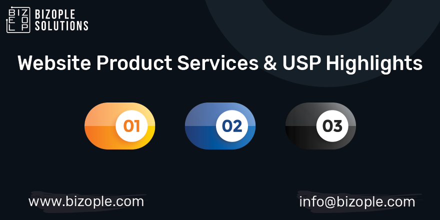 Website Product Services & USP Highlights